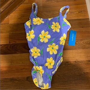 Jantzen Purple and Yellow Floral One Piece Swimsuit